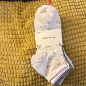 Lucky Brand White and Gray Comfort Socks